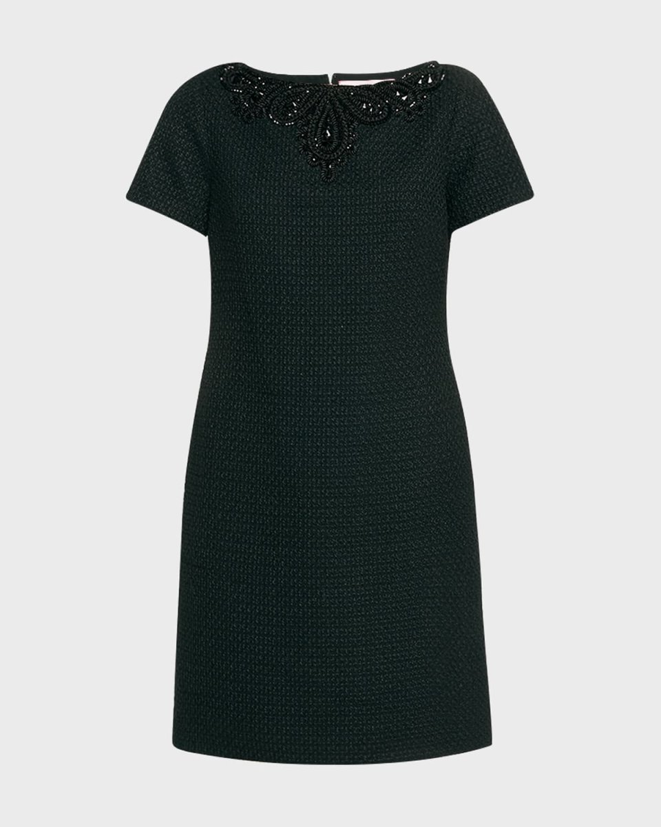 Embroidered Mini Shift Dress